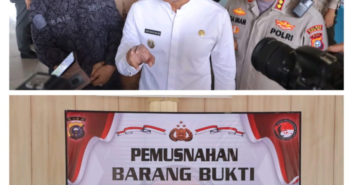 Kegiatan pemusnahan dipimpin langsung oleh Kapolres Rokan Hilir AKBP Isa Imam Syahroni, S.I.K., M.H., dan dihadiri oleh Wakil Bupati Rokan Hilir Jhonny Charles, BBA, MBA, perwakilan DPRD Rokan Hilir, Pengadilan Negeri, BNN, Dinas Kesehatan, jajaran Forkopimda, pejabat utama Polres Rohil,(photo/ist)