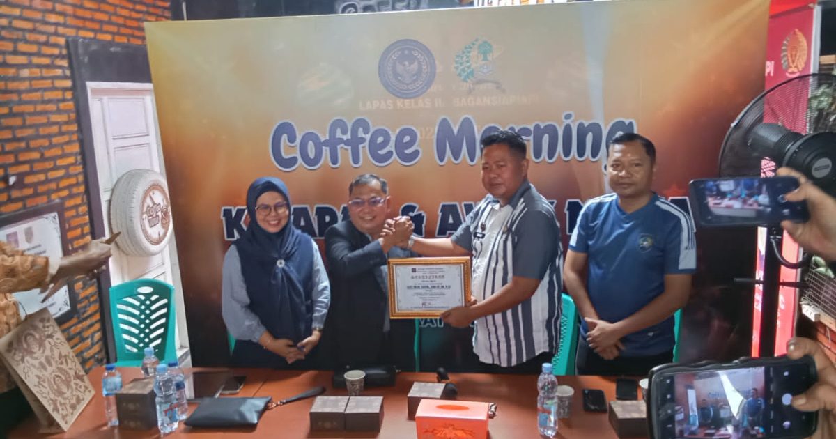 Lembaga Pemasyarakatan (Lapas) Kelas IIA Bagansiapiapi menggelar kegiatan Coffee Morning bersama insan pers di Café Rowbin (photo/ist)